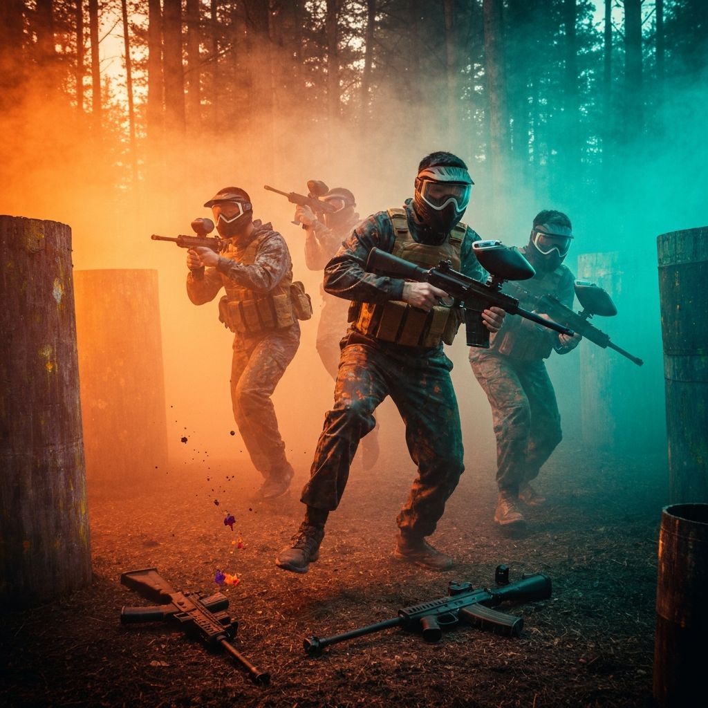 Paintball action scene